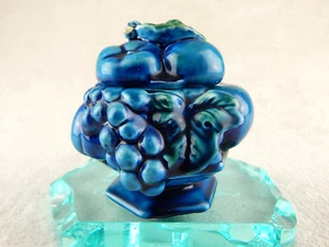 ✨ Vintage Inarco Mood Indigo Blue Fruit Candy Dish w Lid E-2372 Circa 1960s✨ - Picture 1 of 4