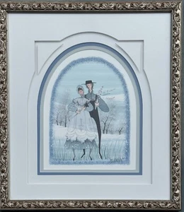 1986 P Buckley Moss Amish Paar "Frühlingshochzeit" signiert LTD ED 487/1000 gerahmt - Bild 1 von 8