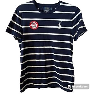 Polo Ralph Lauren 2020 Olympic Team USA Pony Striped Shirt Size Large