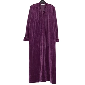 Vintage Diamond Tea Housecoat Velvet Classic Lounge Comfort Luxe Purple Medium - Picture 1 of 6
