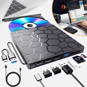External CD DVD Drive, External Optical Drive DVD Player DVD Burner Rewriter New - Picture 1 of 12