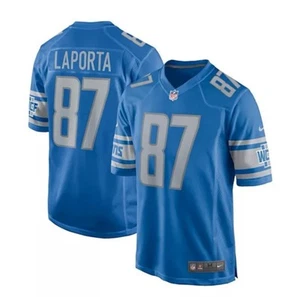 Nike Sam LaPorta 87 Blue Detroit Lions Team Game Jersey All Stitched NFL Size L - Picture 1 of 18