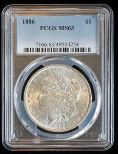 1886 Morgan Silver Dollar PCGS MS 63 $1 - Picture 1 of 4