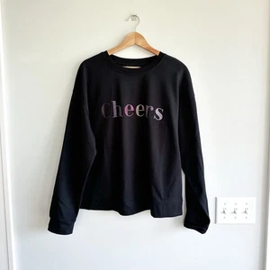 Ted Baker Zerah "Cheers" Embellished Graphic Sweatshirt Black XL - Picture 1 of 7