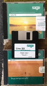 Logiciel de comptes disquettes Sage Line 50 PC CD-ROM v6 v9 et Service Pack 3,5" - Photo 1/2