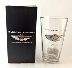 Vetro pinta Harley Davidson 100° anniversario con medaglione in peltro nuovo con scatola - Foto 1 di 5