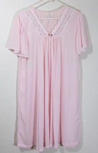 Vintage Sears Carriage Court Nachthemd seidig transparent Nylon rosa Größe LARGE 16-18 - Bild 1 von 6