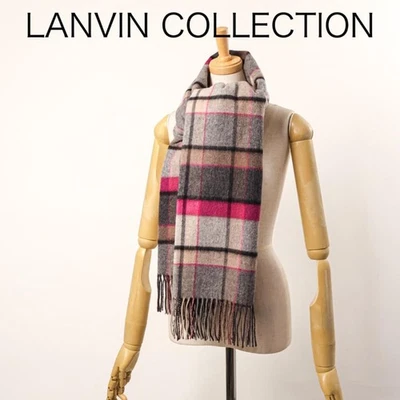 Lanvin Collection Plaid Silk Stole Scarf - Image 1 of 4