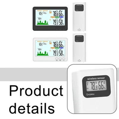 433 MHz LCD Wireless Temperatur Luftfeuchtigkeit Monitor mit Hintergrundbeleucht - Bild 1 von 4