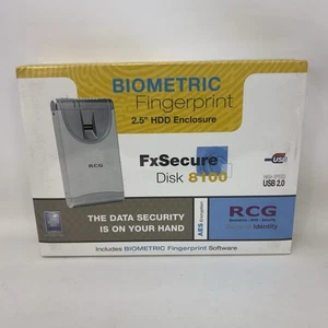 RCG Biometric Fingerprint USB 2.0 2.5" SATA HDD Enclosure FXSecure Disk 8100 - Afbeelding 1 van 1
