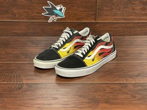 Vans Old Skool Negro Con Llamas Para hombres Talla 12 Zapatos de Skate Tenis Usados - Imagen 1 de 10