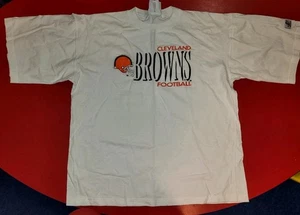 Vintage 90’s Logo Athletic Cleveland Browns White Sewn Graphic Shirt-Size XL - Picture 1 of 4