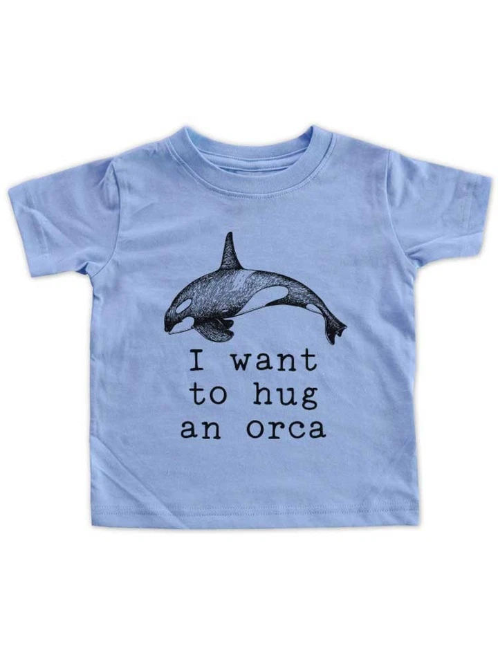 Quiero abrazar a una orca zoológico animal cumpleaños bebé body, niño pequeño, camisa juvenil Foto 1 de 1