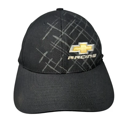 Chevrolet Racing Strapback Hat Black One Size Adjustable Embroidered District - Image 1 of 4