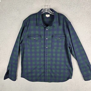 Camisa de punto suave J.Crew Seaboard para hombre en verde azul a cuadros talla XL BV898 - Imagen 1 de 8