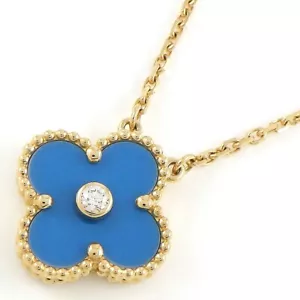 Van Cleef & Arpels Collier Vintage Alhambra 2019 Diamond Blue Sevres 750Yg - Bild 1 von 11