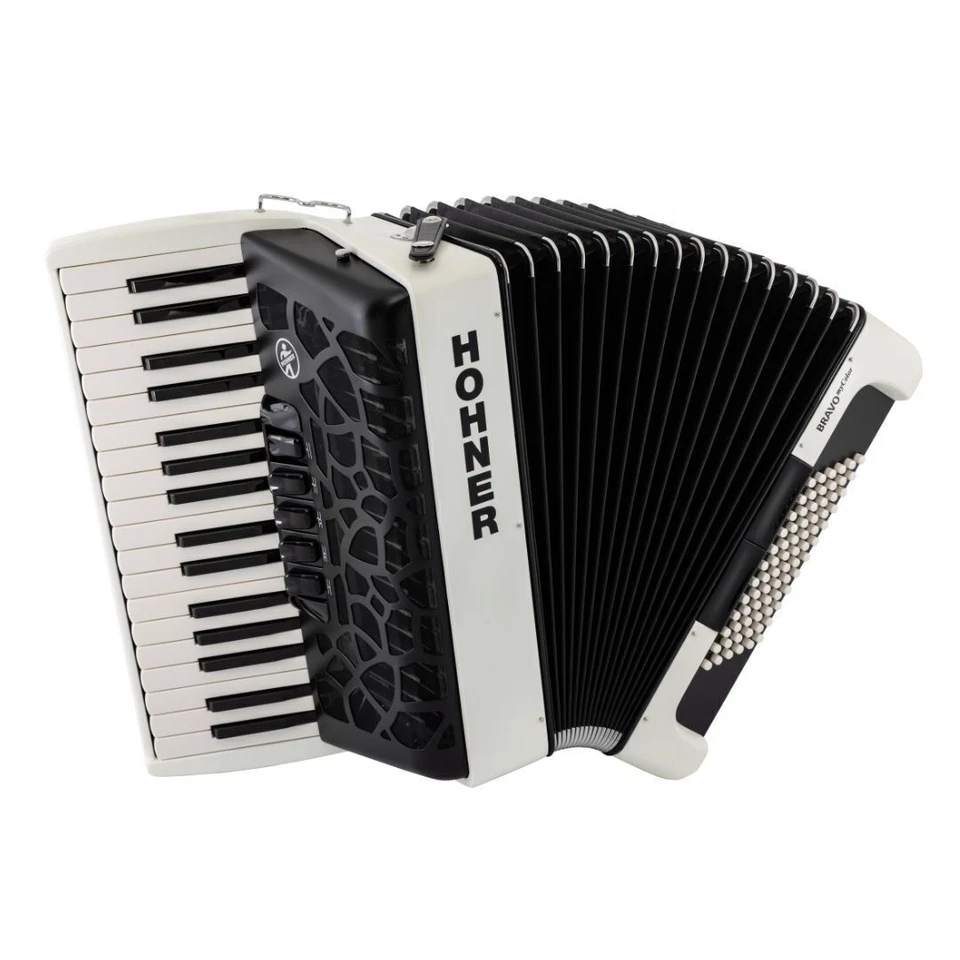 Hohner BRAVO MyColor III 72 Cromático Piano Key Day Acordeón Blanco Puro Foto 1 de 1