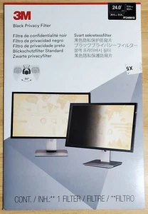 3M Black Privacy Filter for 24" 16:9 Monitor WideScreen Desktop LCD PF240W1B - Picture 1 of 3