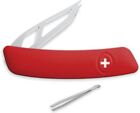 Swiza Ch00 Cheese Pocket Knife Steel Blades Red Plastic Handle - Kch.0900.1000