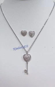 Swarovski Engaged Set Key & Heart Rhodium-PVD Clear Crystal NEW 5345158 - Picture 1 of 11