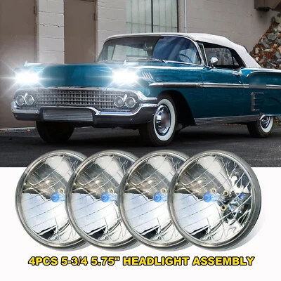 Faros HID de haz alto/bajo de 5,75" para Chevy Impala 1958-1976 Chevelle 1964-70 4 piezas Foto 1 de 4