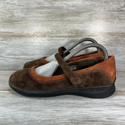 Aetrex Mujer’s Julia Envolvente Marrón Gamuza Comodidad Plana Talla 8.5 D Foto 1 de 4