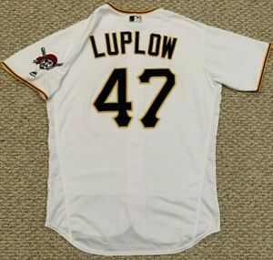 LUPLOW size 46 #47 2018 PITTSBURGH PIRATES Home white GAME USED JERSEY MLB HOLO 
