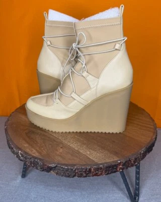 Botas de cuña Steve Madden Atomic beige con cordones talla 8M Foto 1 de 4