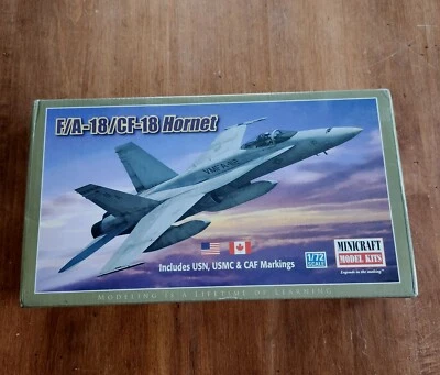 NEW MINICRAFT F/A-18 CF/18 HORNET PLANE MODEL KIT 1:72 SCALE KIT. SKILL LEVEL 2 - Image 1 of 4