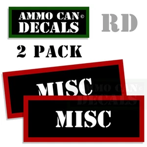 MISC Ammo Can Decals for Miscellaneous Ammunition Ammo Can Labels 3" 2 pack RED - Picture 1 of 2