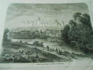 Gravure 1861 - Chateau royal de Windsor ou est mort le prince Albert - Picture 1 of 1