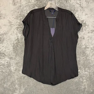 Rachel Women Classic Minimalist Capsule Dressy Popover Satin Drapey Top S NWT - Picture 1 of 9