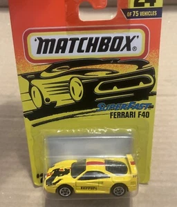 1996 Matchbox #24 Superfast Ferrari F40 Yellow Ages 8+ NEW  - Picture 1 of 3