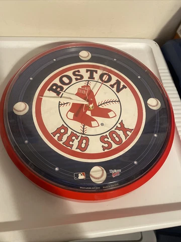 Boston Red Sox 12" Logo Round Wall Clock - Runs On One AA Battery Cover