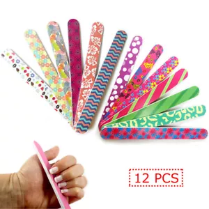 12 Pcs Nail File Double Sided Emery Board Manicure Pedicure Gift Set Design 7 - Picture 1 of 1
