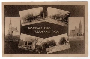 KNOWLES WISCONSIN MULTIVIEW RPPC POSTKARTE UM 1915 - Bild 1 von 2