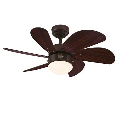 Design Ceiling Fan Lamp Westinghouse Turbo Swirl Espresso Braun 76 CM - Image 1 of 2