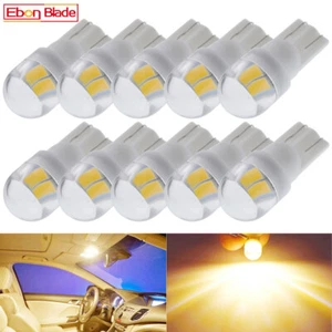 10Pcs 6V 6.3V T10 LED Bulb Warm White W5W 2825 Classic Car Side Wedge Light Lamp - Picture 1 of 8