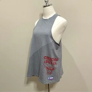 Womens Chicago Bulls Tank Top Grey Sz M New Under Armour Racer Back HeatGear - Picture 1 of 7