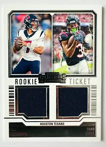 2023 Panini Contenders C.J. Stroud, Tank Dell DUAL Jersey RC Texans! - Picture 1 of 3