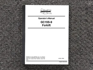 Doosan Forklift GC15S-9 Operator Owner Maintenance Manual - Picture 1 of 1
