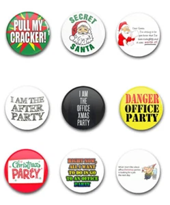 25 mm 1 Zoll WEIHNACHTEN BÜRO PARTY KNOPFABZEICHEN x9 - Bild 1 von 1