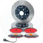 For Vw Golf R Gti Club Sport Groove 2 Piece Front Brake Discs Ceramic Pads 340Mm