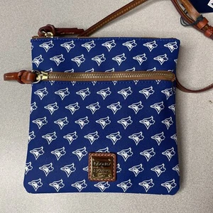 Bandolera Dooney & Bourke MLB Toronto Blue Jays Doble Cremallera Azul Blanco Logo Nueva con Etiquetas - Imagen 1 de 6