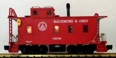 Aristo-Craft 42109 BALTIMORE & OHIO Steel Caboose w/Metal Wheels, Smoke & Lights - Image 1 of 4