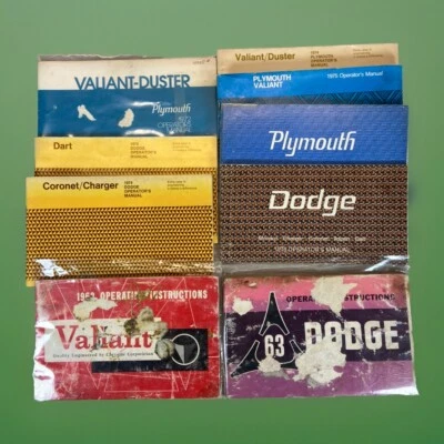 Vintage 1970s Owners Manuals Lot Dodge Plymouth Chrysler Valiant Duster Charger - Image 1 of 4