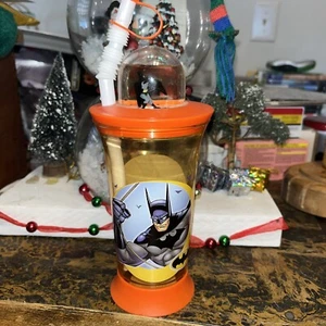 Kids Batman Cup with Straw Batman dome Tumbler 12 ounces Orange - Picture 1 of 7
