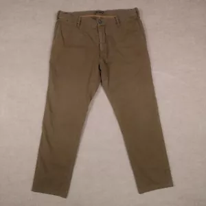JW Brine Pantalone Chino Uomo 50 (32 x 29) Marrone Cotone Made in Italy Fronte Piatto - Foto 1 di 22