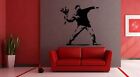 Banksy style Graffiti Hooligan with Bunch of Flowers Vinyl Wall Decal Sticker