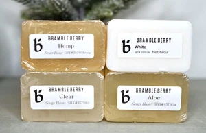 NUOVO 4 Bramble Berry Melt and Pour base sapone - canapa aloe bianca trasparente - barre da 1 libbra - Foto 1 di 4
